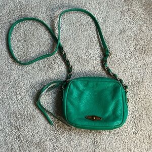 Elliott Lucca Emerald Green Pebbled Leather Crossbody Purse